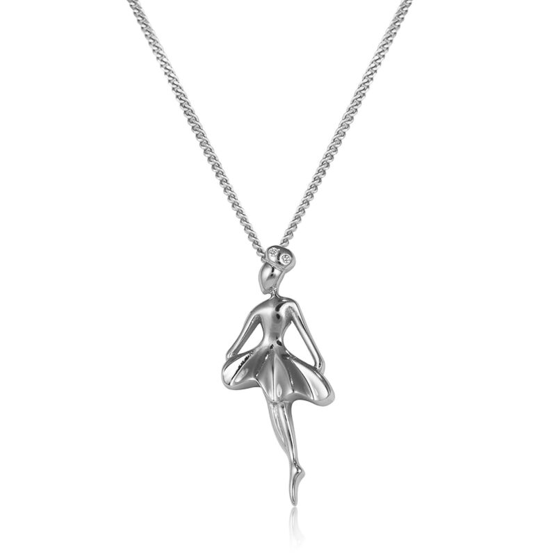 (P324) Rhodium Plated Sterling Silver Pendant