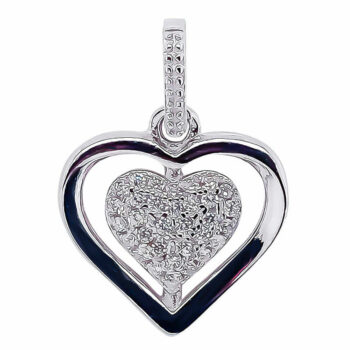 (P383) Rhodium Plated Sterling Silver Pendant