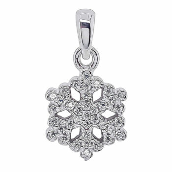(P388) Rhodium Plated Sterling Silver Pendant