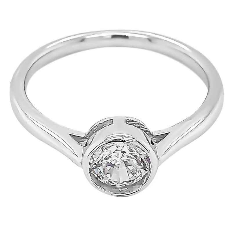 (R161) Rhodium Plated Sterling Silver CZ Ring