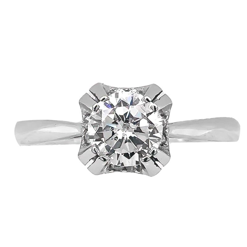(R169) Rhodium Plated Sterling Silver CZ Ring