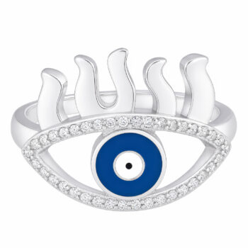 (R257) Rhodium Plated Sterling Silver Ring