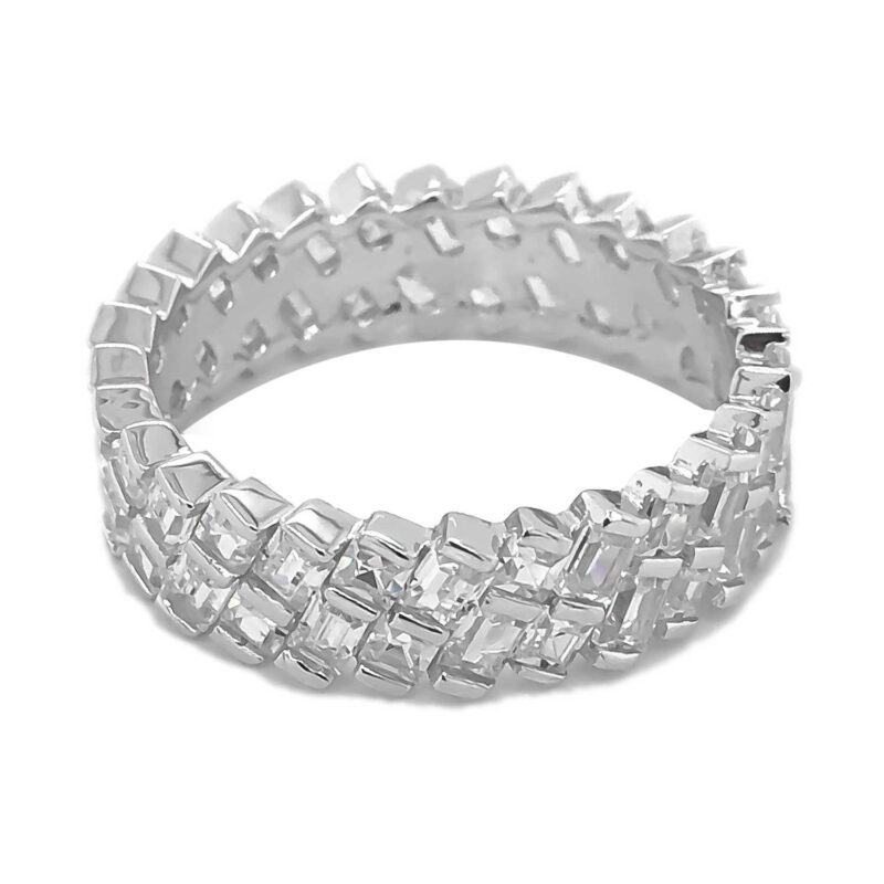 (R284) Rhodium Plated Sterling Silver CZ Ring