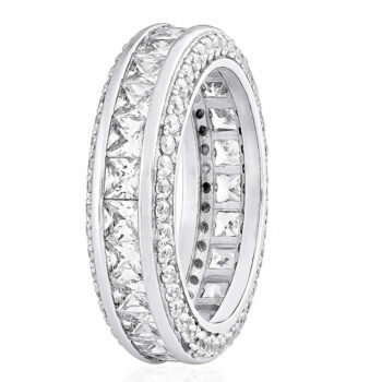 (R304) Rhodium Plated Sterling Silver Ring