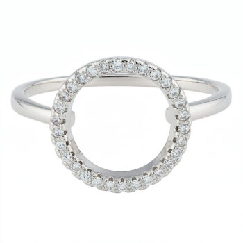 (R351) Rhodium Plated Sterling Silver Ring