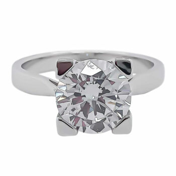 (R399) Rhodium Plated Sterling Silver CZ Ring