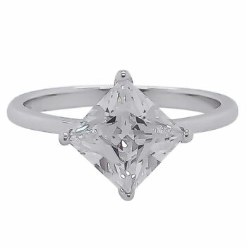 (R403) Rhodium Plated Sterling Silver CZ Ring