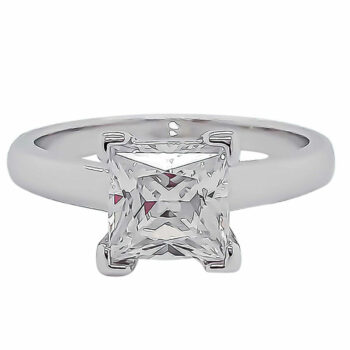 (R404) Rhodium Plated Sterling Silver CZ Ring