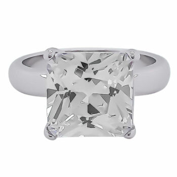 (R405) Rhodium Plated Sterling Silver CZ Ring