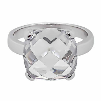 (R407) Rhodium Plated Sterling Silver CZ Ring