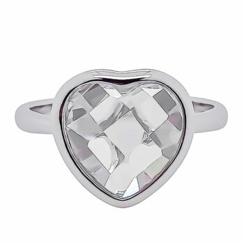 (R408) Rhodium Plated Sterling Silver CZ Ring