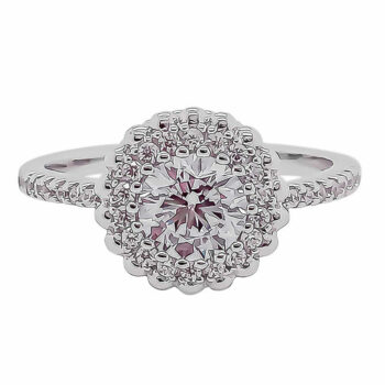 (R409) Rhodium Plated Sterling Silver CZ Ring