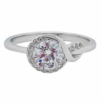(R413) Rhodium Plated Sterling Silver CZ Ring