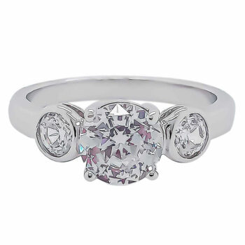 (R415) Rhodium Plated Sterling Silver CZ Ring