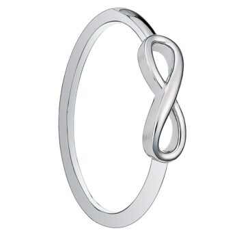 (R444) Rhodium Plated Sterling Silver Infinity Ring