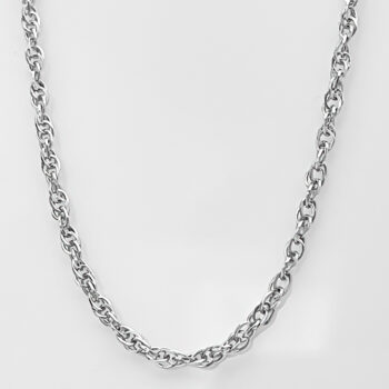 (ROPL02) 2.2mm Rhodium Plated Sterling Silver Loose Rope Chain - 45cm