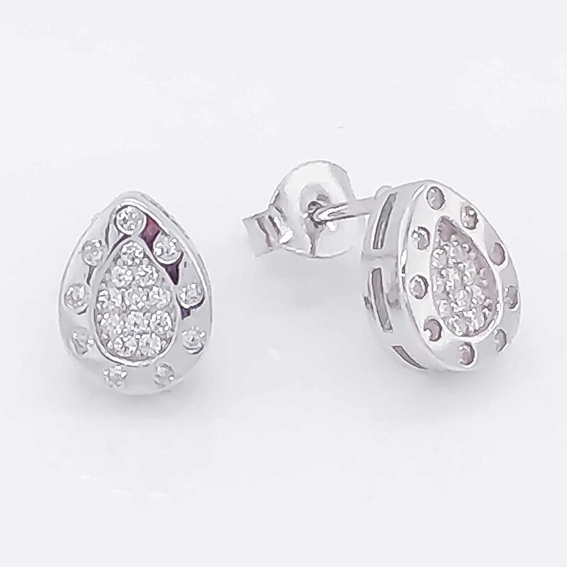 (ST072) Rhodium Plated Sterling Silver Studs