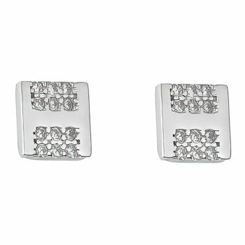 (ST092) Rhodium Plated Sterling Silver CZ Stud Earrings