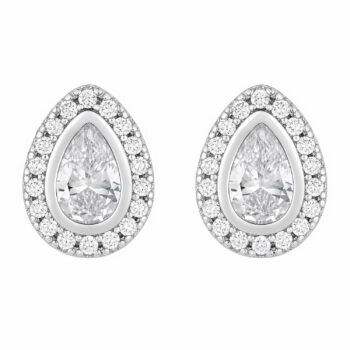 (ST105) Rhodium Plated Sterling Silver Stud Earrings