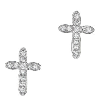 (ST116) Rhodium Plated Sterling Silver Stud Earrings