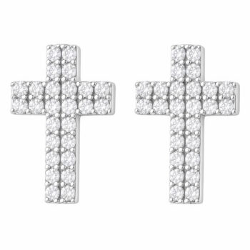 (ST126) Rhodium Plated Sterling Silver Stud Earrings
