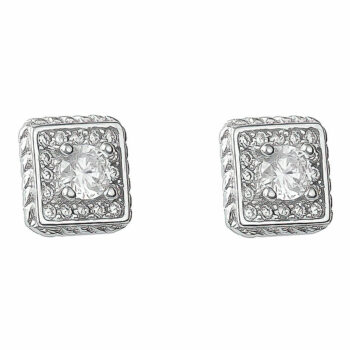 (ST159) Rhodium Plated Sterling Silver Stud Earrings