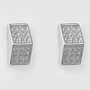 (ST170) Rhodium Plated Sterling Silver CZ Stud Earrings