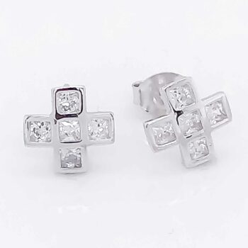 (ST180) Rhodium Plated Sterling Silver Studs