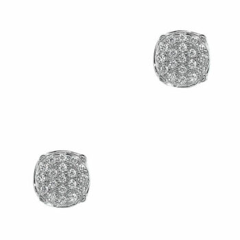 (ST197) Rhodium Plated Sterling Silver Stud Earrings With CZ