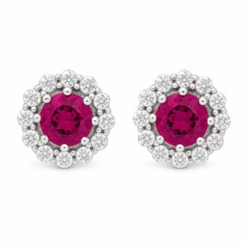 (ST273W) Rhodium Plated Sterling Silver Stud Earrings