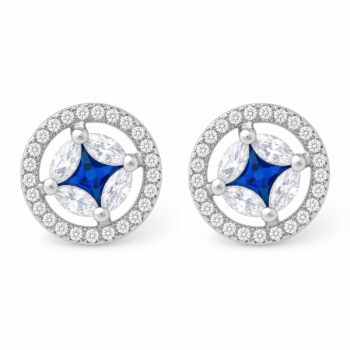 (ST274W) Rhodium Plated Sterling Silver Stud Earrings
