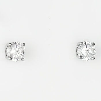 (STS10) Rhodium Plated Sterling Silver Stud Earrings