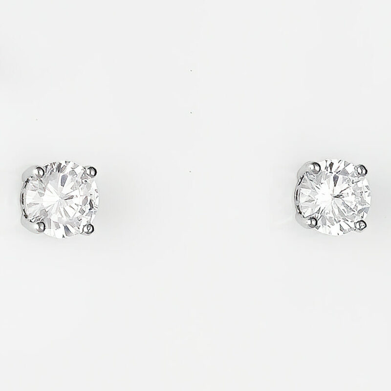 (STS10) Rhodium Plated Sterling Silver Stud Earrings