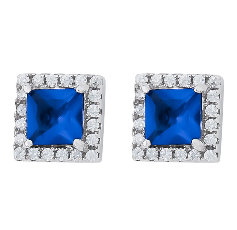 (STS14) Rhodium Plated Sterling Silver Stud Earrings