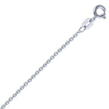(TRA040P) 1.5mm Italian Rhodium Plated Sterling Silver Plain Trace Chain