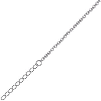 (TRA015) 0.8mm Rhodium Plated Sterling Silver Fine Trace Chain with 45+5cm Extension