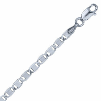 (VAL120B) 5.2mm Italian Rhodium Plated Sterling Silver Vale Chain