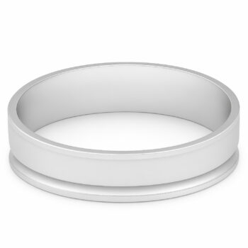 (WBD25) Rhodium Plated Sterling Silver Matt Wedding Band