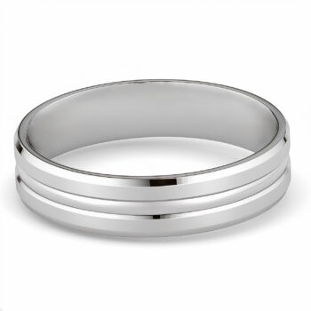(WBD30) Rhodium Plated Sterling Silver Matt Wedding Band