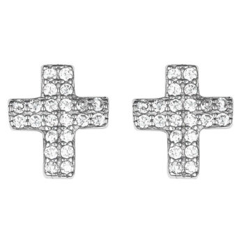 (ST090) Rhodium Plated Sterling Silver Studs
